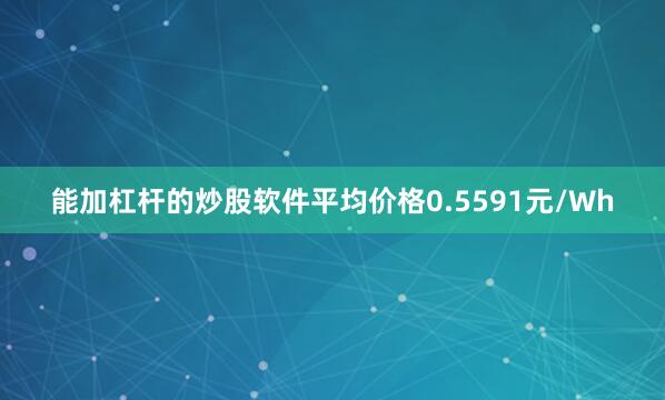 能加杠杆的炒股软件平均价格0.5591元/Wh