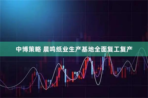 中博策略 晨鸣纸业生产基地全面复工复产