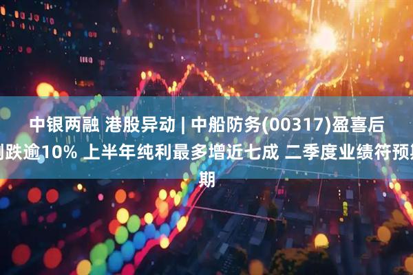 中银两融 港股异动 | 中船防务(00317)盈喜后倒跌逾10% 上半年纯利最多增近七成 二季度业绩符预期