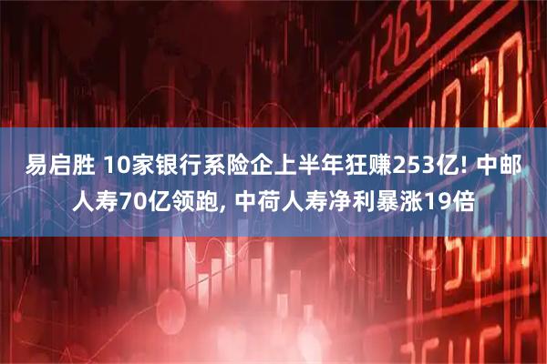 易启胜 10家银行系险企上半年狂赚253亿! 中邮人寿70亿领跑, 中荷人寿净利暴涨19倍